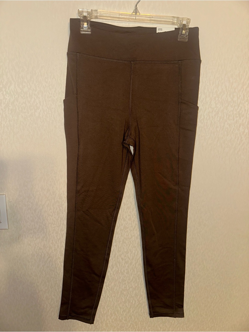 Zara Brown High-Waist Leggings with Side Pockets